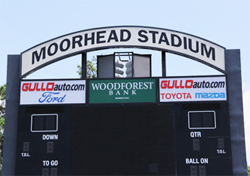 ... mounted on the scoreboard at Buddy Moorhead Stadium in Conroe, TX